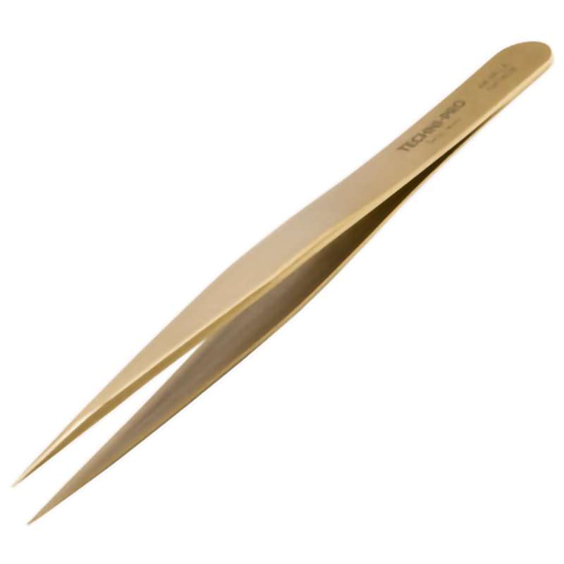 High Precision Tweezers, Style AM, Brass, Fine, Pointed, 5.0"